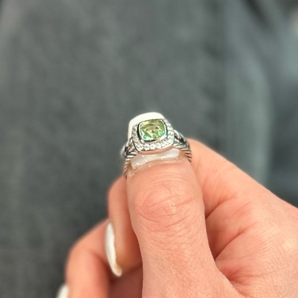 DY Petite Albion Ring with Prasiolite & Diamonds - Picture 2 of 16